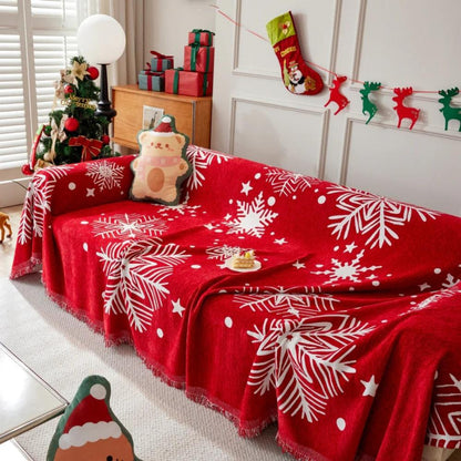 KerstSneeuw Bankhoes – Feestelijke Sofahoes voor Bank en Stoel