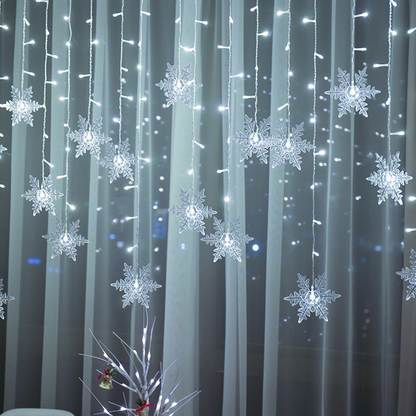 LED-lampjesketting met sneeuwvlokken – Kleurrijke decoratielampen voor kerst en feestdecoratie
