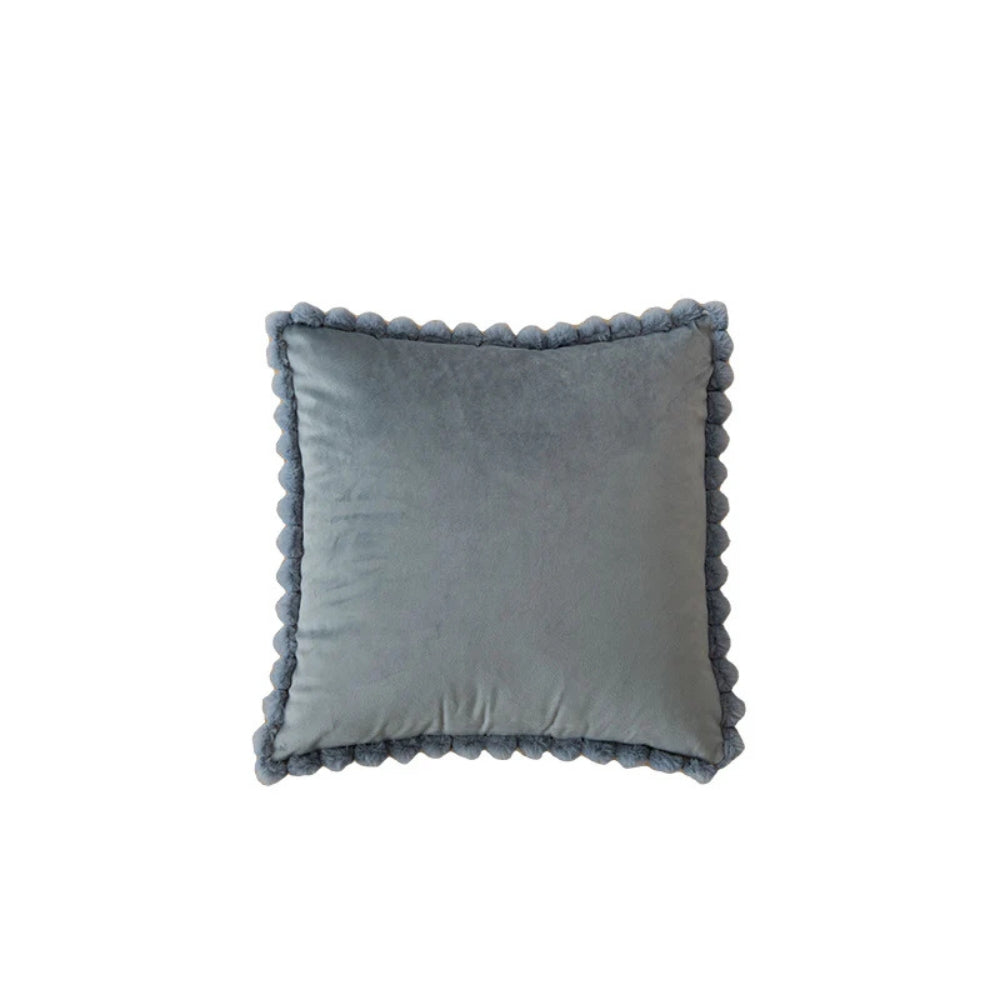 Fluwelen Kussenhoes met Pompons – Decoratieve Hoes voor Bank