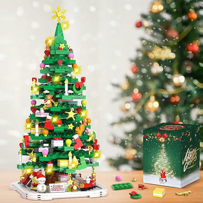 Kerstboom Adventskalender Bouwset – 1102 Onderdelen en 24 Dozen