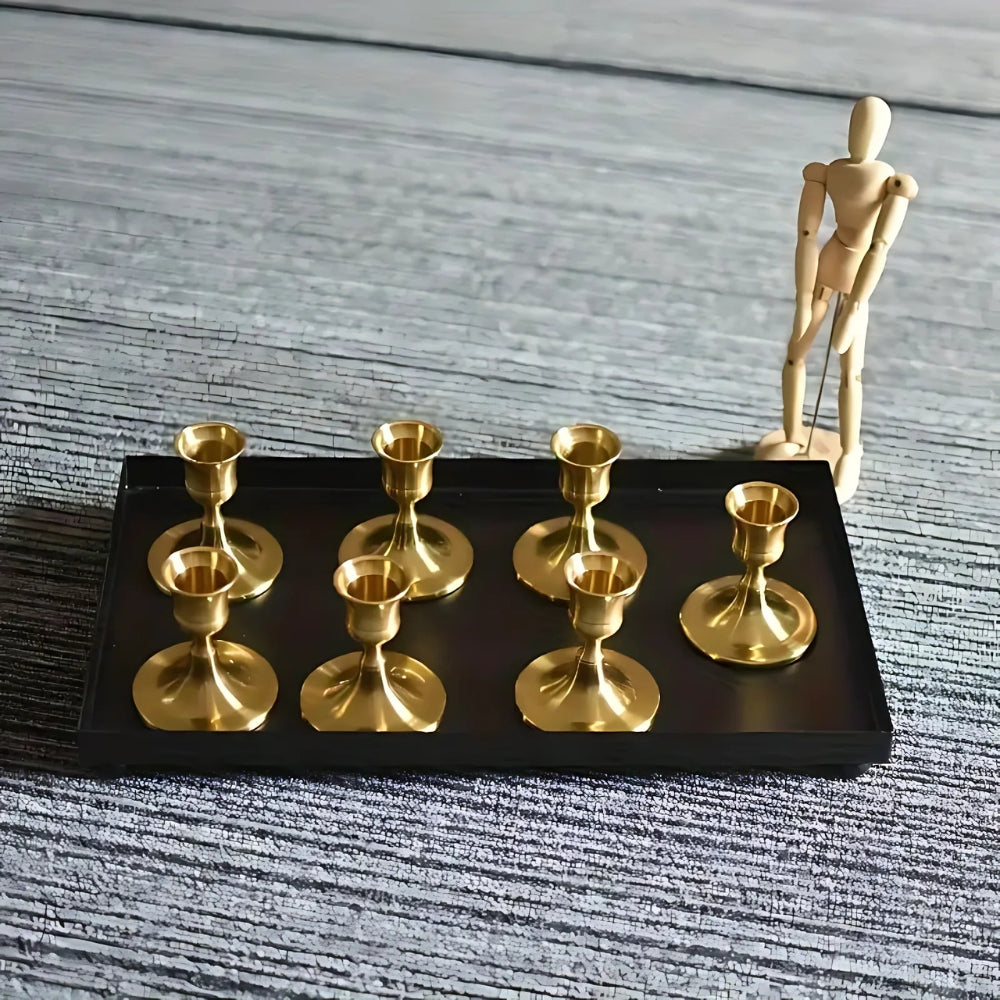 Vintage Kaarsenhouders – Elegante 2-delige Set voor Stompkaarsen