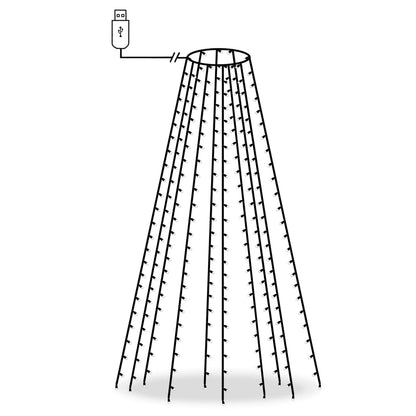 Warmwitte Kerstboomverlichting met 250 LED's voor een Boom van 250 cm