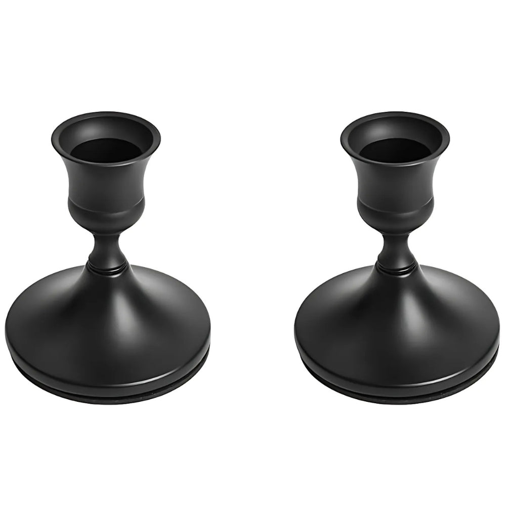 Vintage Kaarsenhouders – Elegante 2-delige Set voor Stompkaarsen