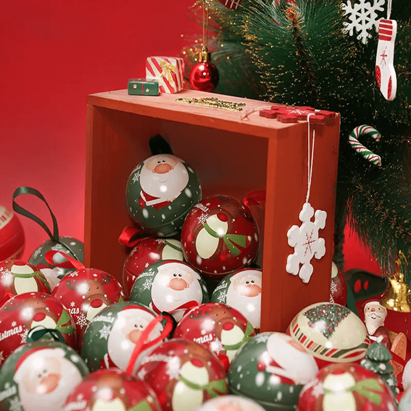 Kerst Snoepdoos 7 cm met Hangkoord – Decoratieve Snoepcontainer