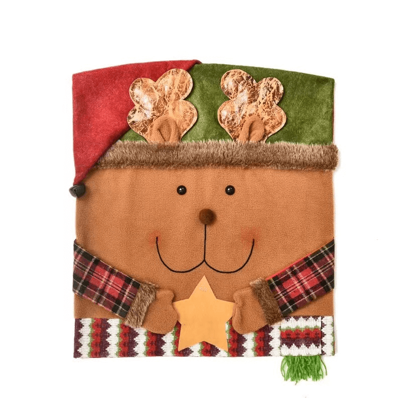 Noa Kerst Stoelhoezen – 3-delige Set met Feestelijke Kerstfiguren