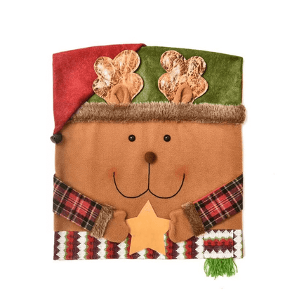 Noa Kerst Stoelhoezen – 3-delige Set met Feestelijke Kerstfiguren