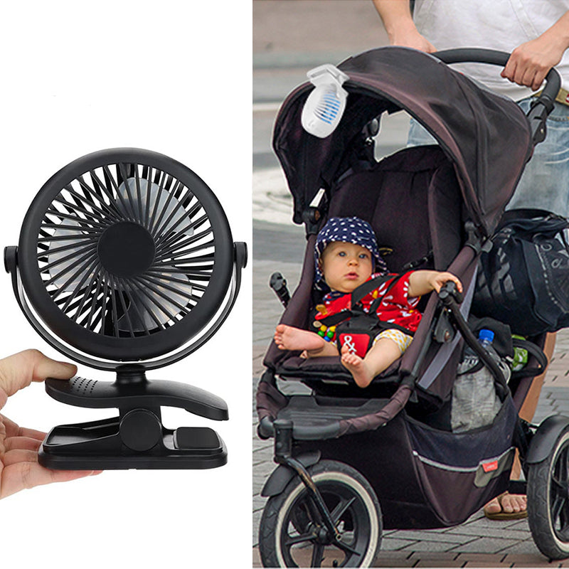 BriesKlem USB Klemventilator Draadloos 360° Oplaadbaar en Draaibaar