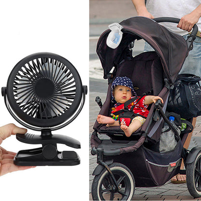 BriesKlem USB Klemventilator Draadloos 360° Oplaadbaar en Draaibaar