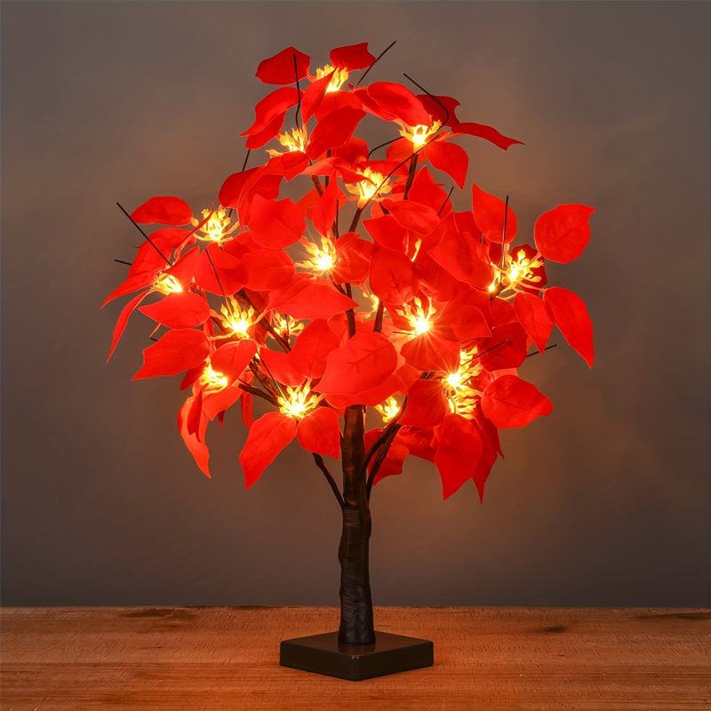 VogelGloed LED Lichtboom met Rode Vogels – Warmwit Licht