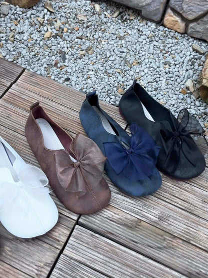Dames ballerina's Fleur met strikdetail en platte zool