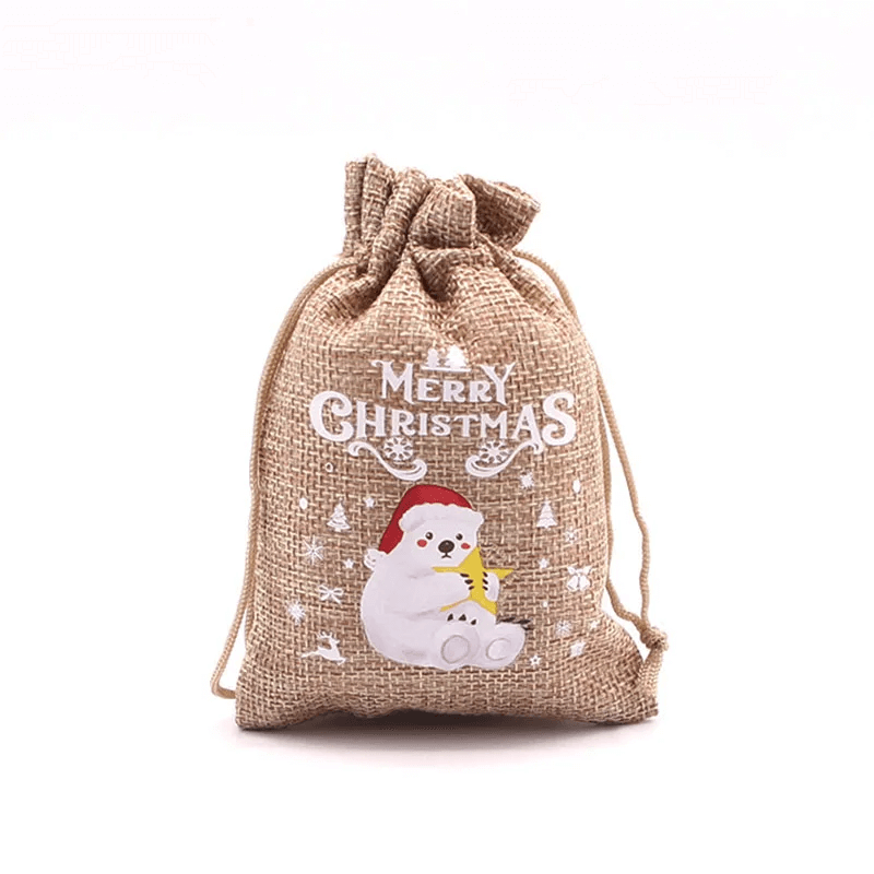 Gezellige Kerstzak voor Kerstcadeaus 10x14cm