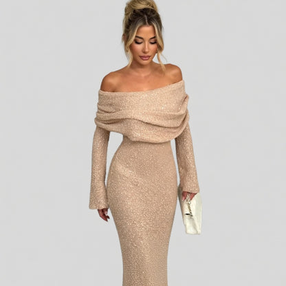 Solenya Dames Strandjurk Off-Shoulder Maxi Jurk Luchtig Design