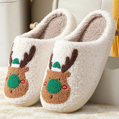 Kerstwarm Pluche Kerstpantoffels met Kunstwollen Voering en Antislip