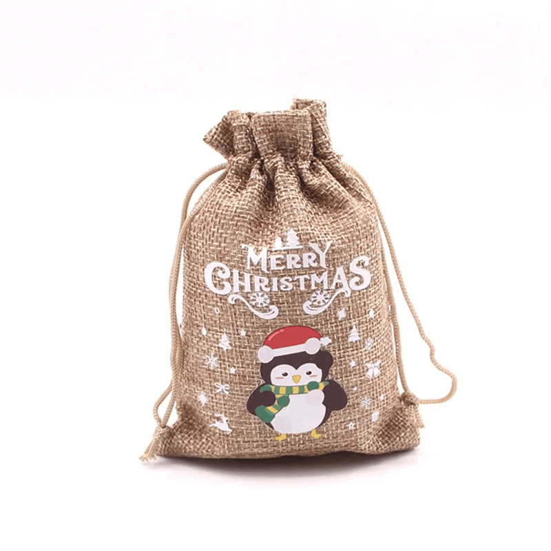 Gezellige Kerstzak voor Kerstcadeaus 10x14cm