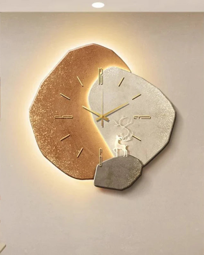 Maanlicht Wandklok – Japandi Design voor Modern Interieur