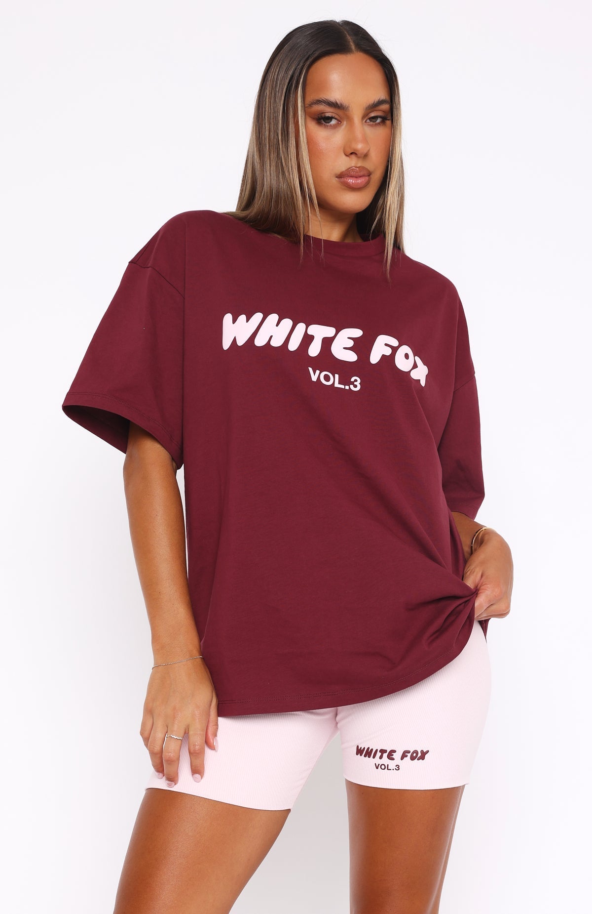 Fluweelrood Oversized Dames T-Shirt – Comfortabele Casual Pasvorm