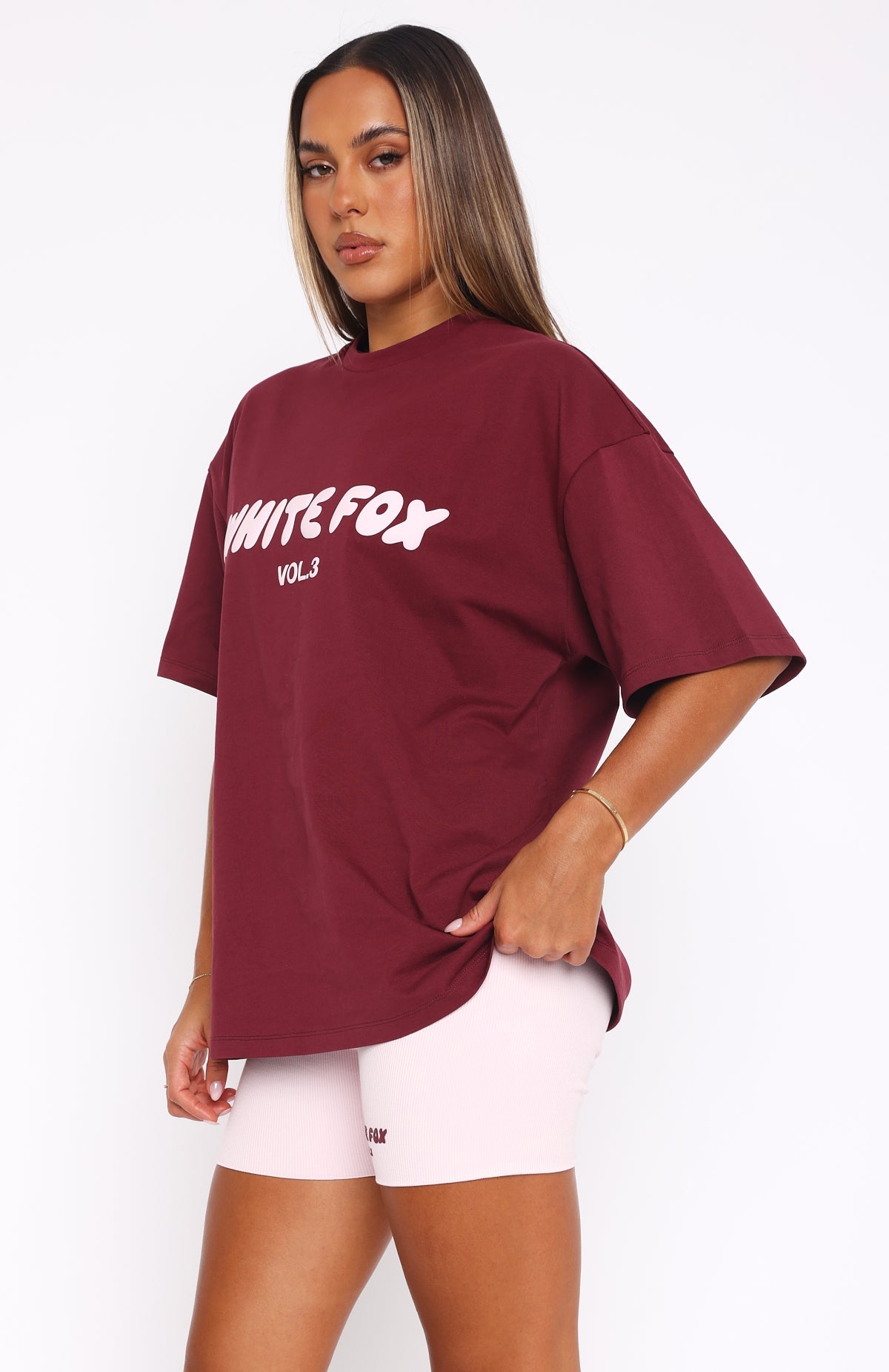 Fluweelrood Oversized Dames T-Shirt – Comfortabele Casual Pasvorm