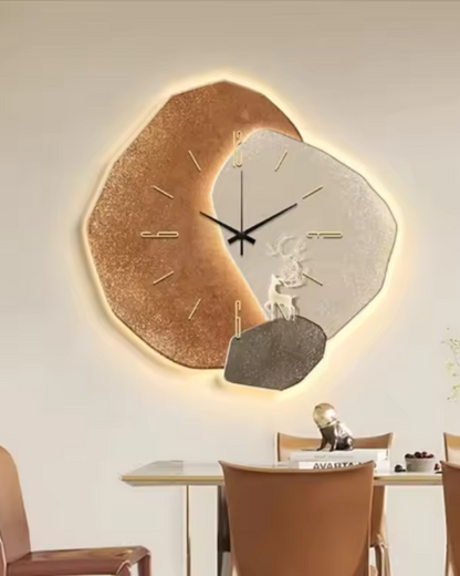 Maanlicht Wandklok – Japandi Design voor Modern Interieur