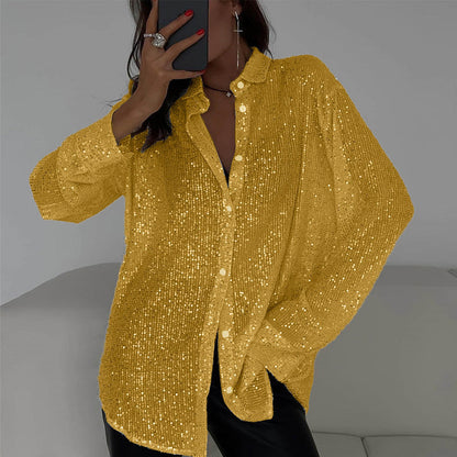 Zomerse paillettenblouse dames – Glinsterende feestblouse voor zomeravonden en evenementen