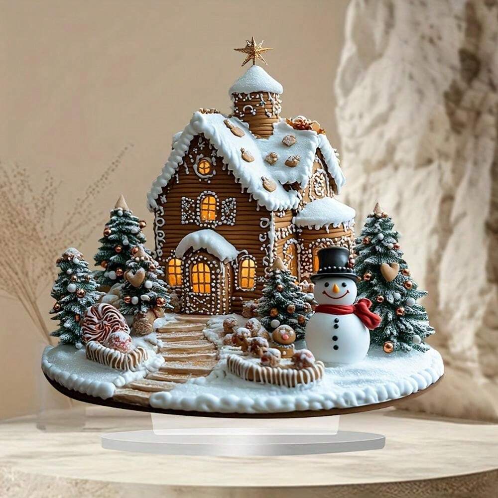 Verlicht Peperkoekhuisje Kerstdecoratie – Warmwit Licht voor Tafel