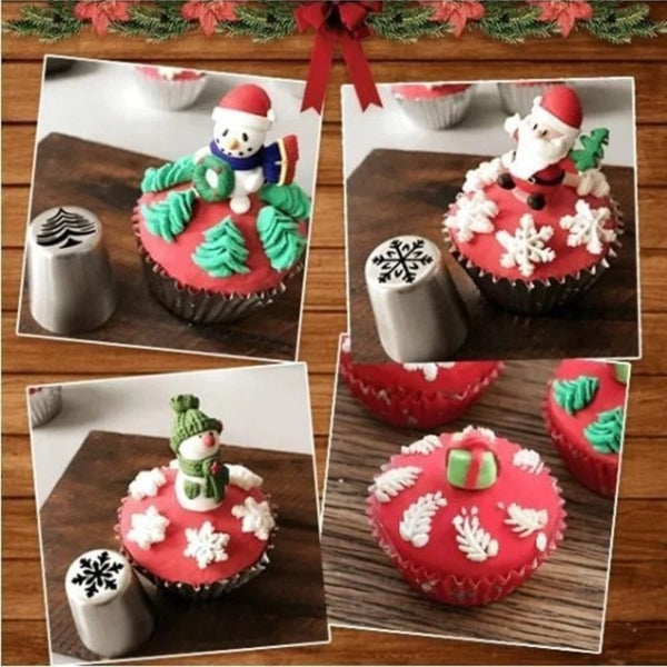 KerstBakfeest Spuitzak Set met 13 Kerst Spuitmondjes