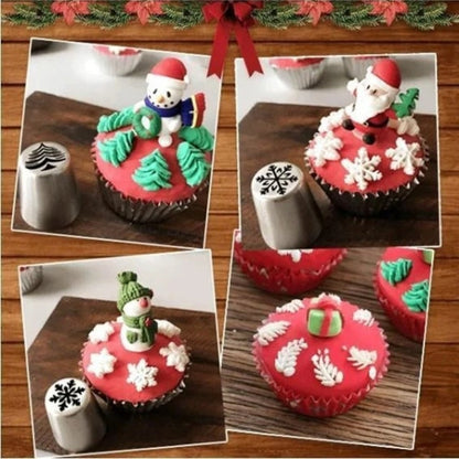 KerstBakfeest Spuitzak Set met 13 Kerst Spuitmondjes