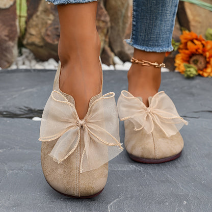 Dames ballerina's Fleur met strikdetail en platte zool