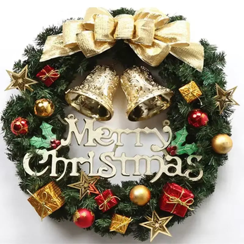 Feestglans Kerstkrans 30 cm – Decoratie in Rood, Goud en Groen