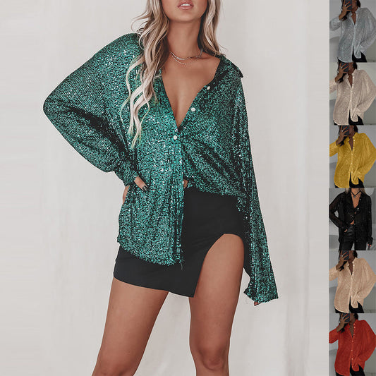 Zomerse paillettenblouse dames – Glinsterende feestblouse voor zomeravonden en evenementen