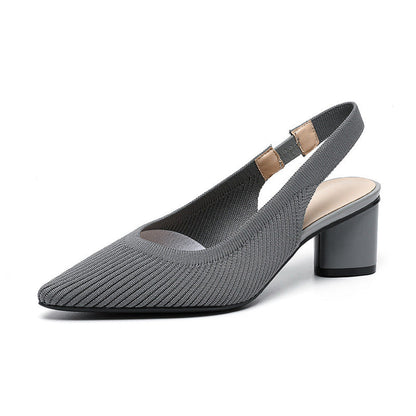 Veloura Slingback Hakken Dames met Geribde Structuur en Lage Hak