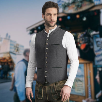 Heren Oktoberfest Kostuum met Bretels en Geborduurde Details