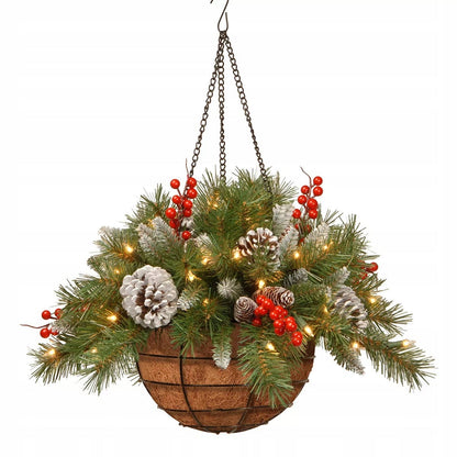 Dennenmand – Hangende Kerstdecoratie met LED-verlichting voor Binnen en Buiten