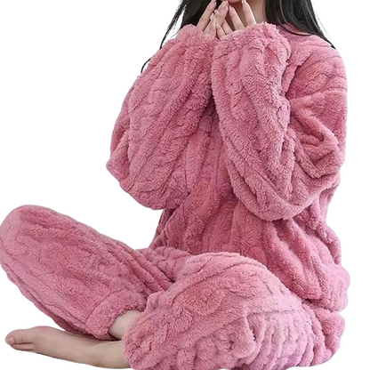 Pyjamasset in warme fleece voor vrouwen