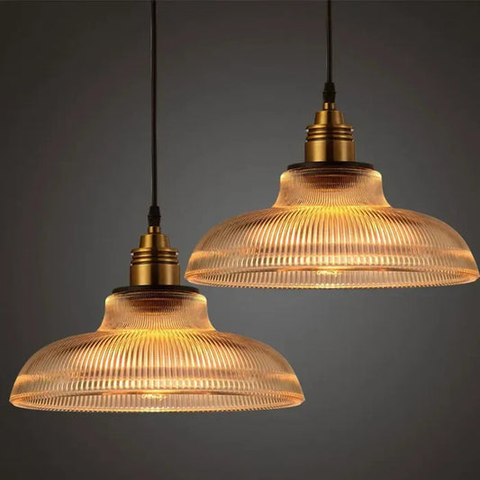 Amberglans – Elegante Glazen Hanglamp in Amber of Transparant