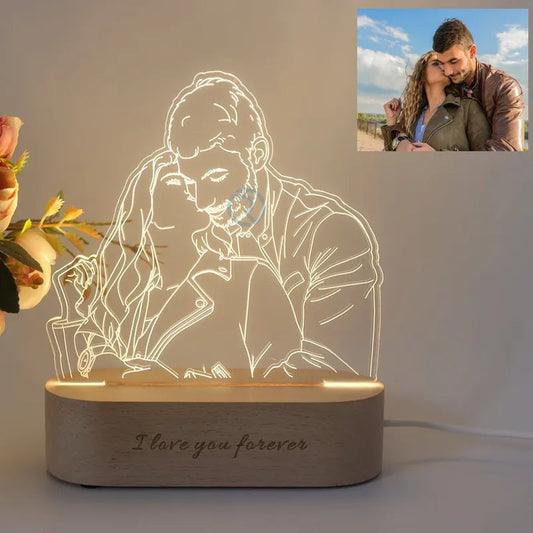 AuraLicht Herinneringslamp met Persoonlijke Foto en Warm LED Licht