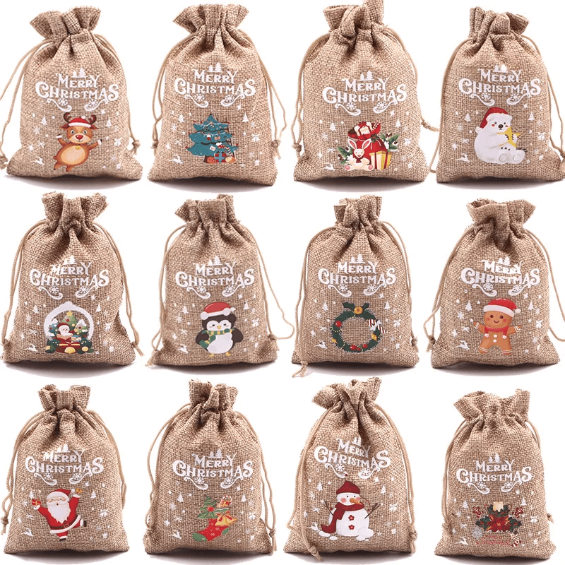 Gezellige Kerstzak voor Kerstcadeaus 10x14cm