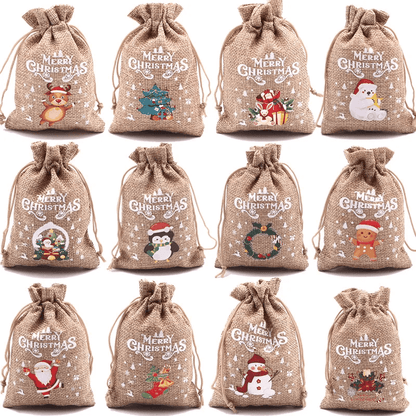 Gezellige Kerstzak voor Kerstcadeaus 10x14cm