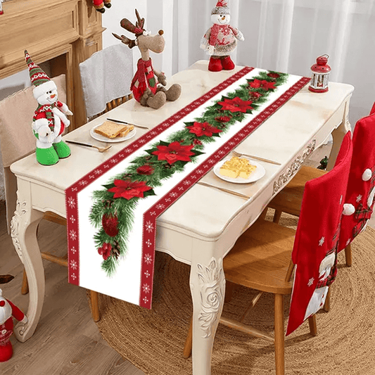 Kersttafelkleed van Stof 180x35cm - Decoreer de Eettafel in Kerstsfeer