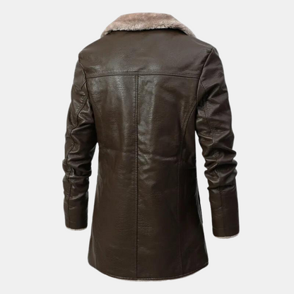 Heren Winter Leren Jas Elegant Leer