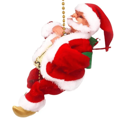 Klimmende Kerstman in Hangende Ketting - Batterijgevoed