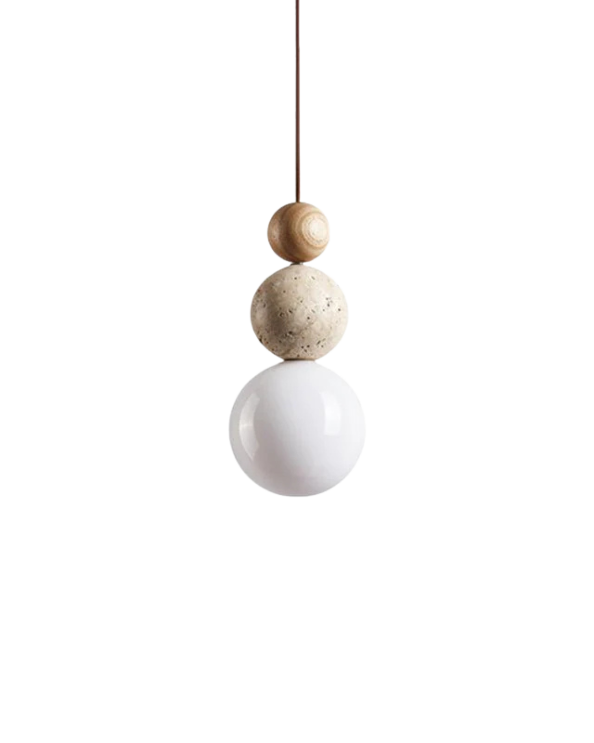 Sereen Houten Hanglamp – Japandi Design met Glazen Bol