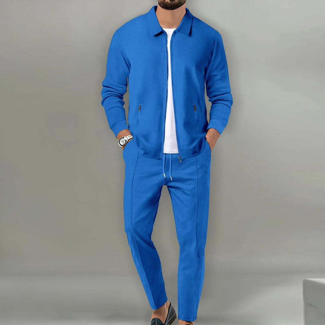 Stijlvolle Heren Cardiganset – Compleet Casual Tweedelig Kostuum