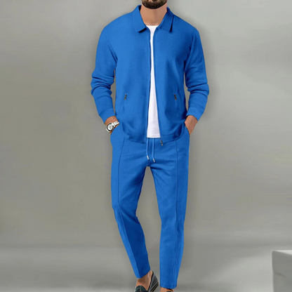 Stijlvolle Heren Cardiganset – Compleet Casual Tweedelig Kostuum