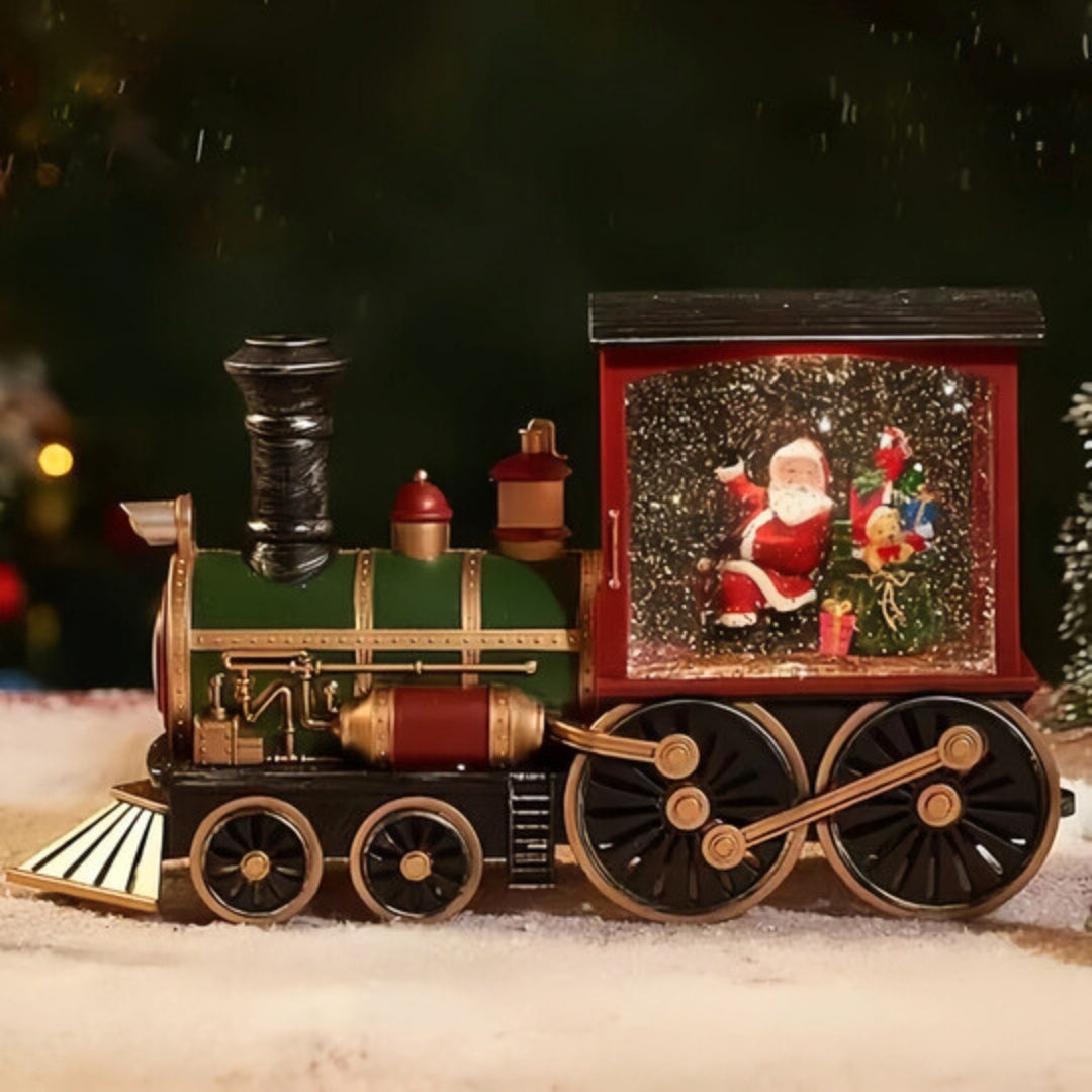 Daan Kersttrein Decoratie – Dansende Sneeuw met Kerstman en Licht