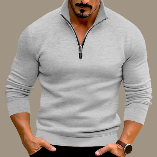 Valerio Comfort Sweater – Heren trui met rits en hoge kraag