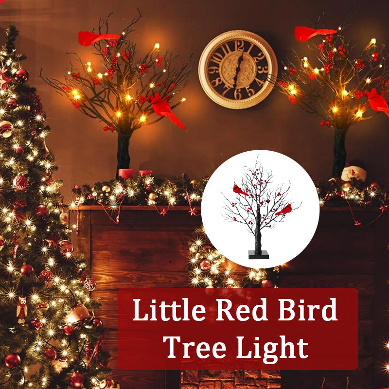 VogelGloed LED Lichtboom met Rode Vogels – Warmwit Licht