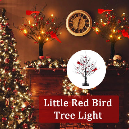 VogelGloed LED Lichtboom met Rode Vogels – Warmwit Licht