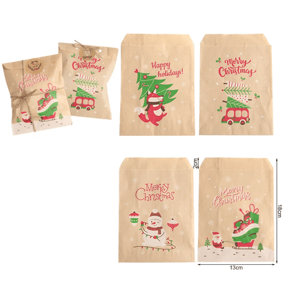 Sofie Kerstcadeautassen – 12-delige Set met Feestelijke Kerstprints