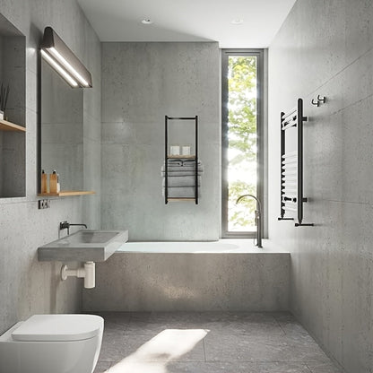 Industriële Handdoekhouder met Planken – Elegant en Functioneel Wandmeubel