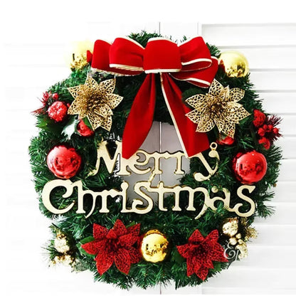 Feestglans Kerstkrans 30 cm – Decoratie in Rood, Goud en Groen